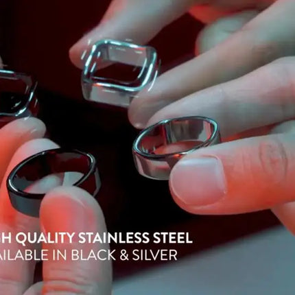 Ambi Ring  (Silver/Black) Magic Tricks Circle Square Magia Magician Accessories Close Up Street Optical Illusion Gimmick Props