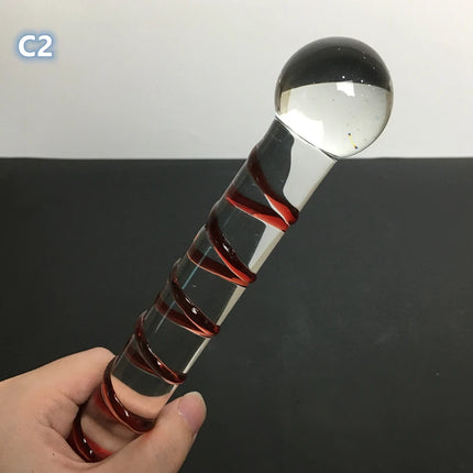Crystal Dildo Real Leather Flogger Glass Penis Whip Sex Whip G-spot Anal Bead Leather Tools Restraints Bdsm Sex Adult Games