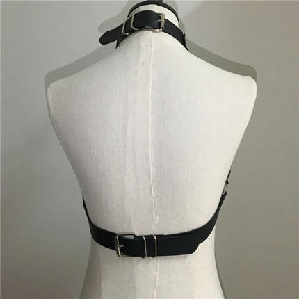 Sexy BDSM Leather Body Harness Chain Bra  Accessoriess for Women Goth Punk Metal Tassel Chest Bra Breasts Body S1143