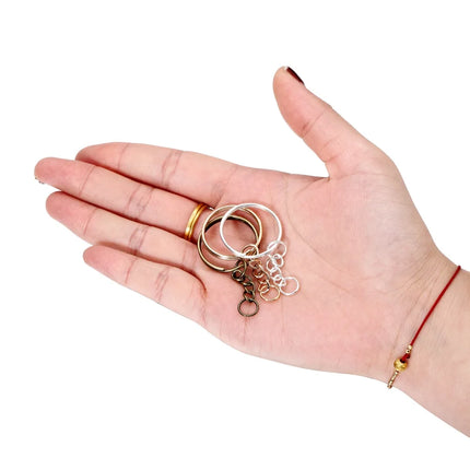 20/50Pcs Key Ring Key Chain Round Split Keyfob Keyrings with Jump Ring for DIY Keychain Pendants Jewelry Making Accessories