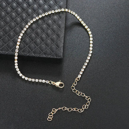 Iced Out 4MM Zircon Tennis Anklet Bracelet for Women Dazzling Bracelet on The Leg Chain Sexy Decoration on Foot Fashion Jewelry