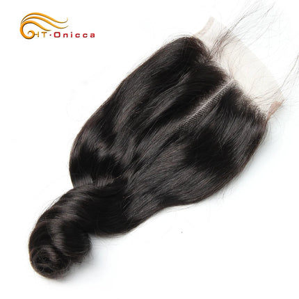 Brazilian Loose Wave Closure Human Hair 4x4 Lace Closure Swiss Lace 6-20 Inch 100% Remy Hair Closure Three Part