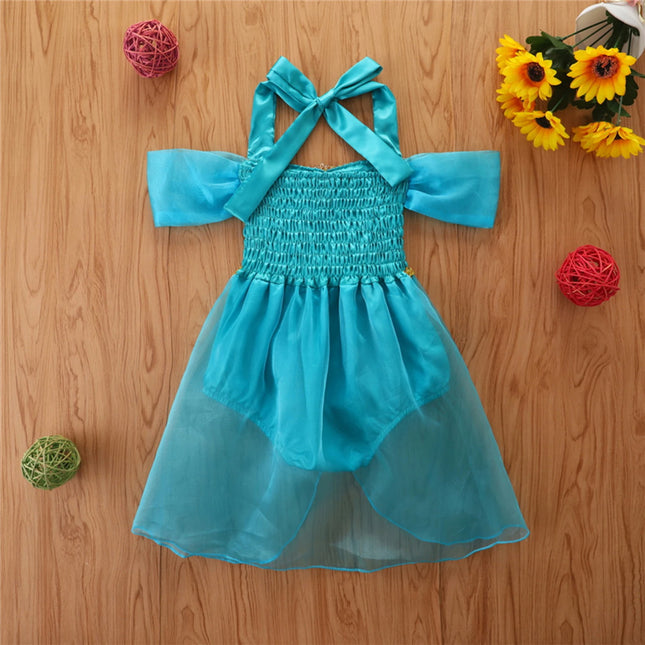 Newborn Baby Girls Rompers Princess Lovely Sequined Halter Jumpsuit Mesh Dress with Snaps Toddlers 0-24 Months Outerwear