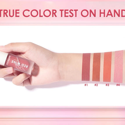FOCALLURE Liquid Blusher 4 Colour Natual Makeup Face Blush Long-lasting Matte Make Up Hangover Red Wine Blush korean Makeup