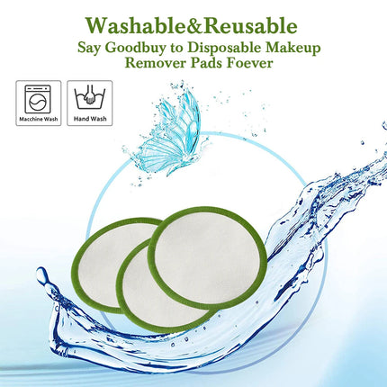 20PCS Reusable Makeup Remover Pads With Laundry Bag Reusable Cotton Pad Natural Konjac Facial Sponge For All Skin Types Washable