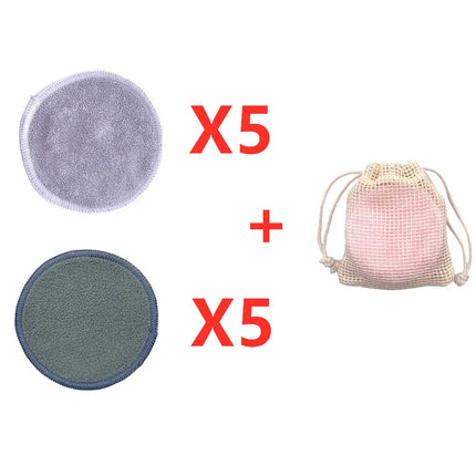Reusable Bamboo Makeup Remover Pads Cotton 10Pcs Microfiber Washable Rounds Cleansing Facial Tools Make Up Removal Pad