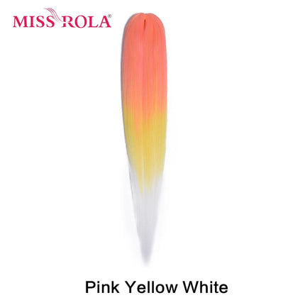 Miss Rola Synthetic 26 Inches 75g Kanekalon Hair Wholesale Bulk Braid Hair Extension Pre Stretched Pink Blonde Twist Jumbo Braid