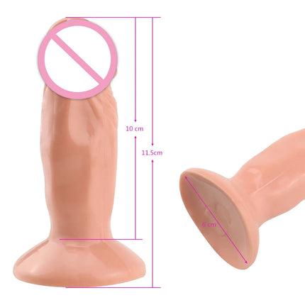 Female Mini Dildo Simulation with Suction Cup Small Realistic Silicone Soft Thick Penis Adult Erotic Sex Toys Anal Dick Sexshop