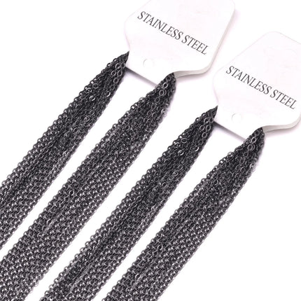 LUXUKISSKIDS Stainless Steel Chains Necklace Woman 10pcs/lot Bulk Wholesale DIY Rolo 2mm Chain No Fade Choker For Jewelry Making
