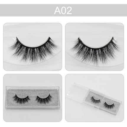 LEHUAMAO 3D Mink Eyelash Fluffy Cross Thick Natural Fake Eyelashes Lashes Dramatic Makeup Eye Lashes Handmade False Eyelash