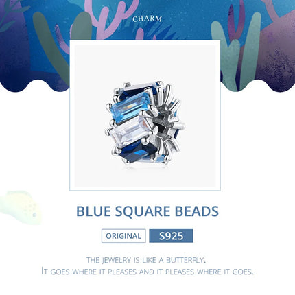 WOSTU 925 Sterling Silver Blue Conch Charm Ocean Bead Animal Turtle Starfish Pendant Fit Original Bracelet Necklace DIY Jewelry