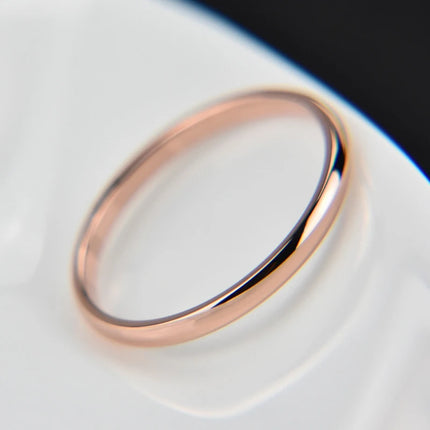 #4 5 6 7 8 9 10 Size Thin Titanium Steel Couple Ring Smooth Fashion 18K Rose Gold Finger Ring 1pc For Women and Men Jewelry gift