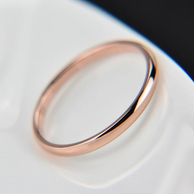 #4 5 6 7 8 9 10 Size Thin Titanium Steel Couple Ring Smooth Fashion 18K Rose Gold Finger Ring 1pc For Women and Men Jewelry gift