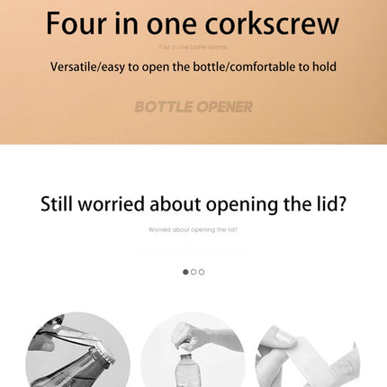 Multifunctional Four-In-One Safety Can Bottle Opener Household Canned Bottle Cap Screwing Device Home Tool