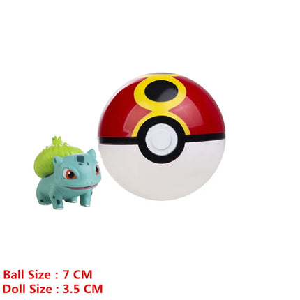 Pokemon Pokeball With Cartoon Movie Anime Figure Pikachu Charmander Eevee Squirtle Vulpix Quality Pet Action Model Toys Gifts