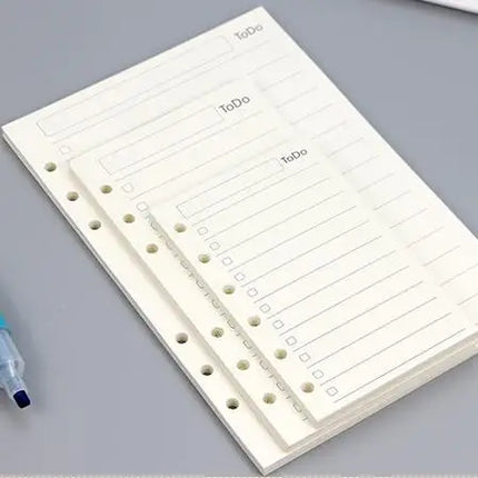 45 Sheets Business A5 A6 Loose Leaf Notebook Refill Spiral Binder Index Inside Page Monthly Weekly To Do List Paper Stationery