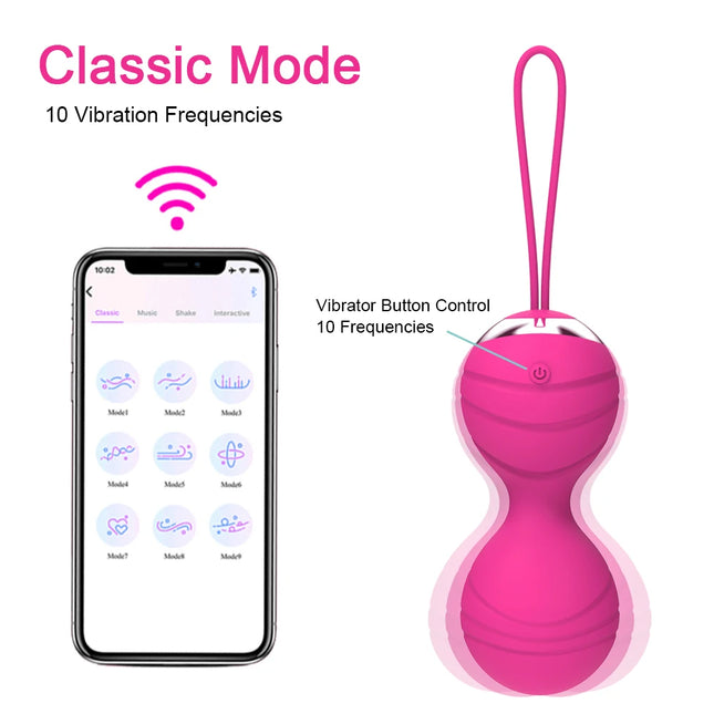 Wireless APP Control Smart Ball Kegel Ball Vibrator Ben Wa Ball Vagina Tighten Exercise Machine Geisha Ball Sex Toys for Women