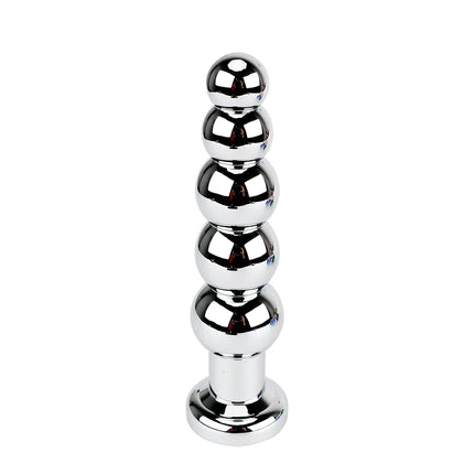 Stainless Steel Prostate Massage Butt Plug Heavy Anus Beads with 5 Balls Sex Toys for Men/ Women/Gay Metal Anal Plugs