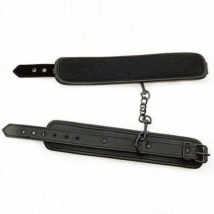 Sexy Adjustable Leather Handcuffs Collar Adult Toys Sex Games Bondage Restraints Exotic Accessories Sex Toys for Woman Couples