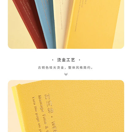 Kinbor Weekly Planner Notebook UnDated Agenda Schedule Daily Monthly Journal Book Portable Record Diary Plan Notepad Stationery