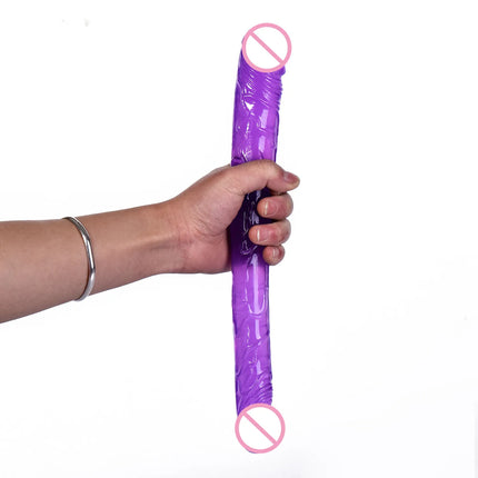 Double Head Dildo Long Jelly Realistic Dildo Double Ended Dildo Flexible Big Penis for Women Masturbator Sex Toys for Lesbian