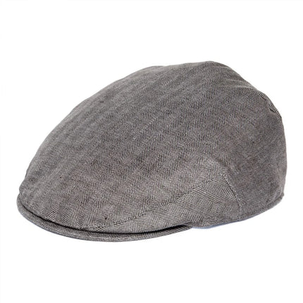 BOTVELA Linen Flat Cap for Men Women Herringbone Linen Newsboy Cap Lightweight Driver Ivy Hat Bakerboy Hat Summer Boina for Male