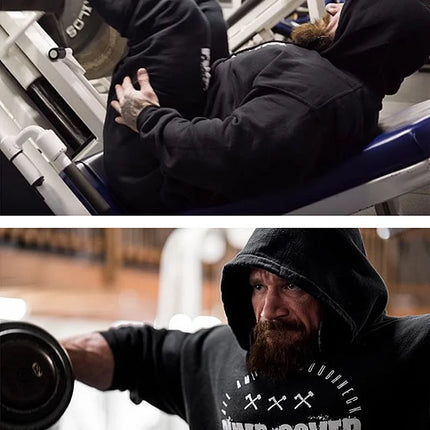 Men's Winter Wool Loose Coat Gym Singlets Sweatshirts Mens Fleece Hoodies Stringer Bodybuilding Fitness Casual Pullovers