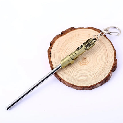 1 PCS Cosplay Toys Star Metal Keychain Lightsaber Light Saber Telescopic Key Ring Figure Toys