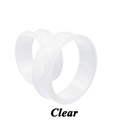 1Pair 3mm-76mm Big Size Hollow Black Silicone Flexible Double Flared Flesh Ear Tunnel Plugs Gauge Expander Stretchers Jewelry