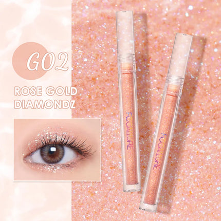 FOCALLURE-Liquid Eyeshadow Glitter for Eyes, Cosmetics Eyeliner with Sparkles, Shiny Shadows, Professional Makeup