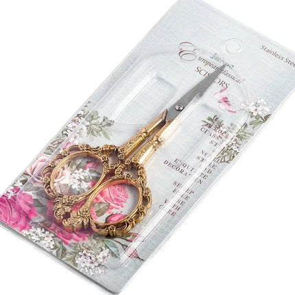 1PC(7.8*15cm) Stainless Steel 6Color Retro Scissors For Makeup/Embroidery/Nails/Sewing Trimmer Metal  Scissor Cuticle Tool P4006