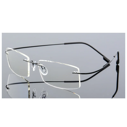 Ultralight Coating Frameless Myopia Glasses -1.0 -1.5 -2.0 To -5.0, Rimless Super Light Stainless Steel Hyperopia +1.0 +2.0 +4.0
