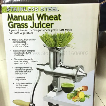 Upgraded Wheatgrass Juicer Hand Operation Stainless Steel Fruit Vegetable Squeezer Orange Juice Presser