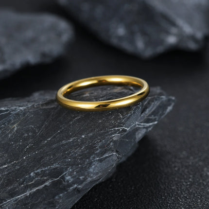 2020 Hot Fashion 2MM Thin Titanium Steel Couple Ring Simple  Rose Gold Color Finger Ring For Women And Men Gifts