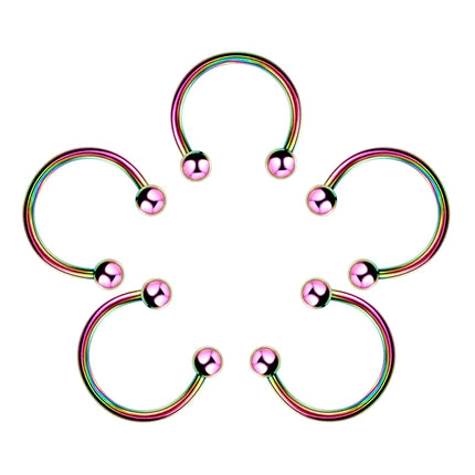 Stainless Steel Cone Spike Horseshoe Circular Septum Nose Ring Nipple Hoops Nose Septum Eyebrow Ear Piercing Body Jewelry