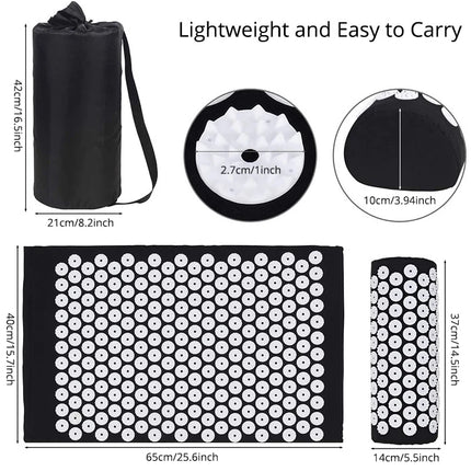 Acupressure Mat Sensi Massage Mat Pillow Set  applicator for Neck Foot Yoga Mat with Needle Back Cushion