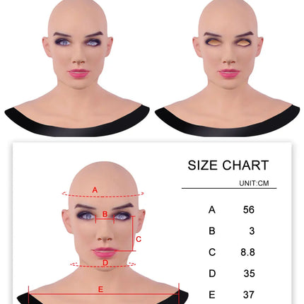 Dokier Crossdressing Soft Silicone Cosplay Costume Masks Props for Crossdresser Transvestite Halloween Cosplay Male to Female