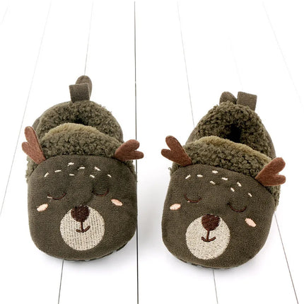 Super Keep Warm Infant Slippers Toddler Baby Shoes Baby Boy Girl Knit Crib Shoes Cute Cartoon Anti-slip Prewalker Baby Slippers