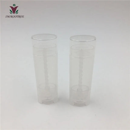 50pcs/lot 5ml 5g White Oval Plastic Empty Oval Lip Balm Tubes Deodorant Containers Clear Lipstick Fashion Lip Tubes