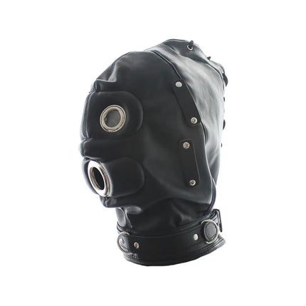 Black Synthetic Leather Straitjacket Bondage Head Hood HeadMask Mitts Gloves BDSM Adult Games Adjustable Body Restraint Sex Toys