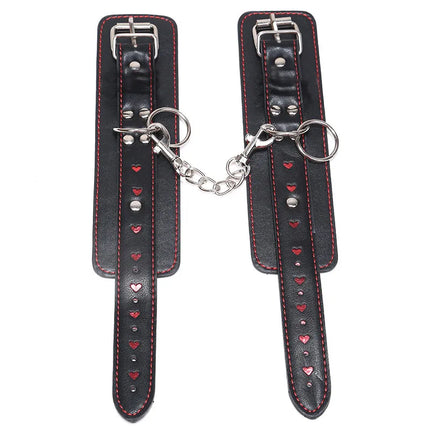 Hearts Handcuffs Ankle Restraints Cosplay Strict Bondage Play Punk BDSM Adult Games Sex Flirt Toys mid-night Lover Handcuff