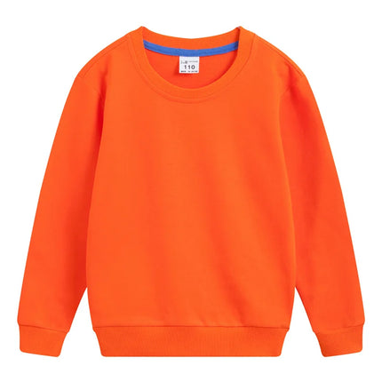 DE PEACH Autumn Cotton Children Loose Casual Sweatshirt Baby Boys Girls Pullover Shirts Teenager Kids Solid Color Bottoming Tops