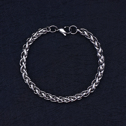 Width 4/5/6MM stainless steel keel chain bracelet fashion men's bracelet hip-hop rock jewelry party gift wholesale price