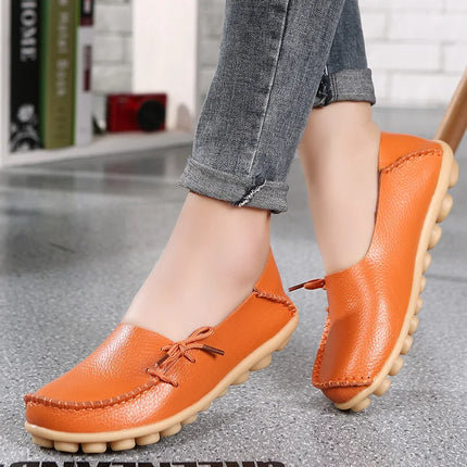 Women Flats Hot Sell Colourful Leather Women Loafers Ballet Pointed Toe Flats Ladies Shoes Loafers Plus Size 44 Zapatos De Mujer