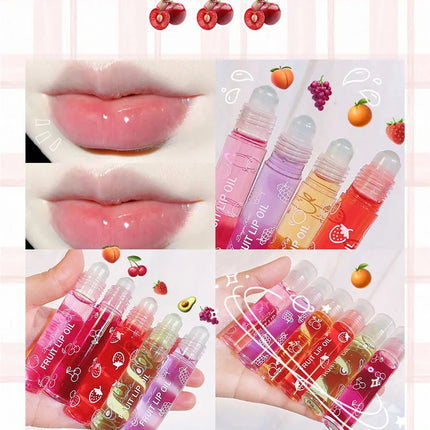 Fruit Lip Gloss Transparent Lip Oil Moisturizing Reducing Lip Lines Nourishes Lips Waterproof Long-lasting Liquid Lips Cosmetics