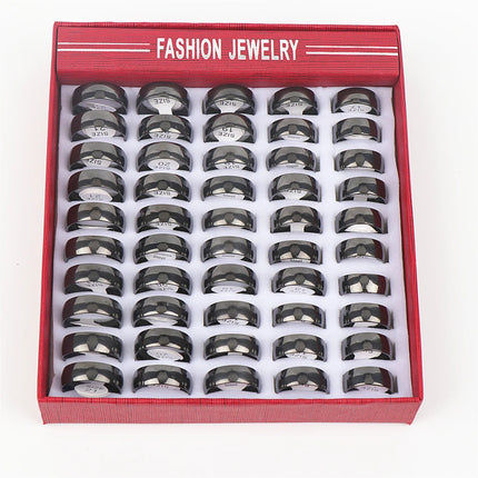 10pcs/lot Multicolor Smooth Stainless Steel Polishing Rings Width 2mm-8mm For Women Men Width 2mm-8mm
