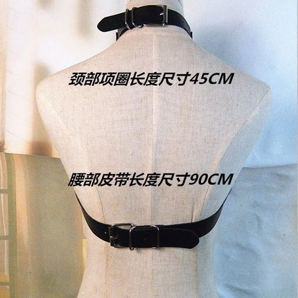 Sexy BDSM Leather Body Harness Chain Bra  Accessoriess for Women Goth Punk Metal Tassel Chest Bra Breasts Body S1143