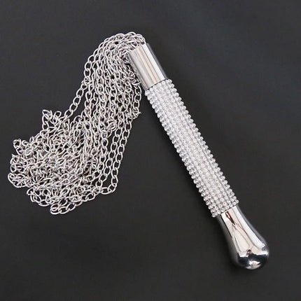 Sexy Rhinestone Whip Couples Handle Wave Metal Chain Spanking BDSM Bondage Flogger Flirting Sex Toy For Women And Men Adult Game