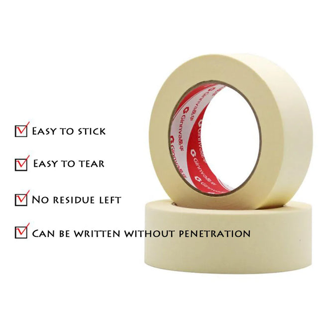 1PC 20M Low Viscosity Masking Tape White 6mm-50mm Single Side Tape Adhesive Crepe Paper for Oil Painting Sketch Drawing Supplies