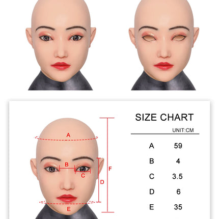 Dokier Crossdressing Soft Silicone Cosplay Costume Masks Props for Crossdresser Transvestite Halloween Cosplay Male to Female